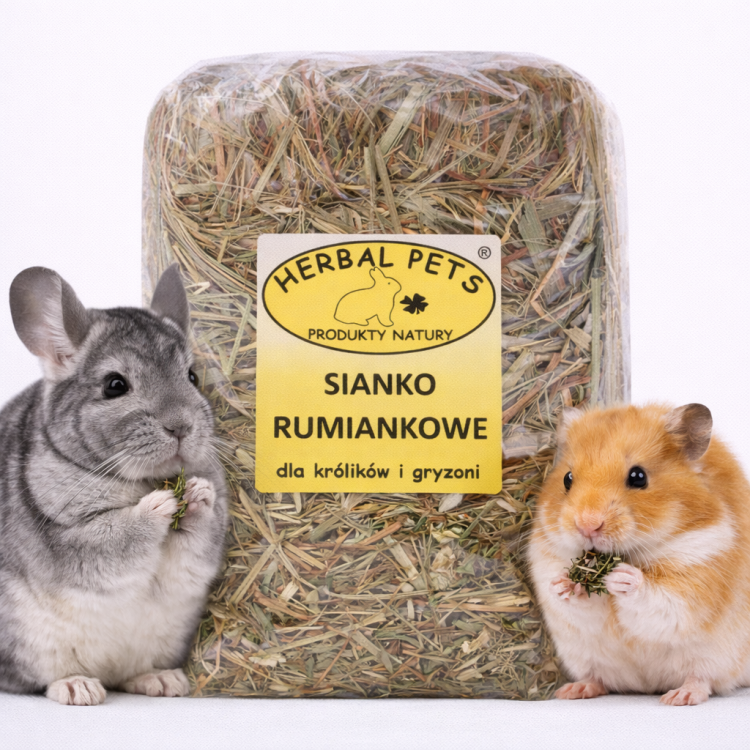 Siano Rumiankowe dla Królików i Gryzoni – aromatyczne siano łąkowe z dodatkiem rumianku od ParrotPlanet.pl