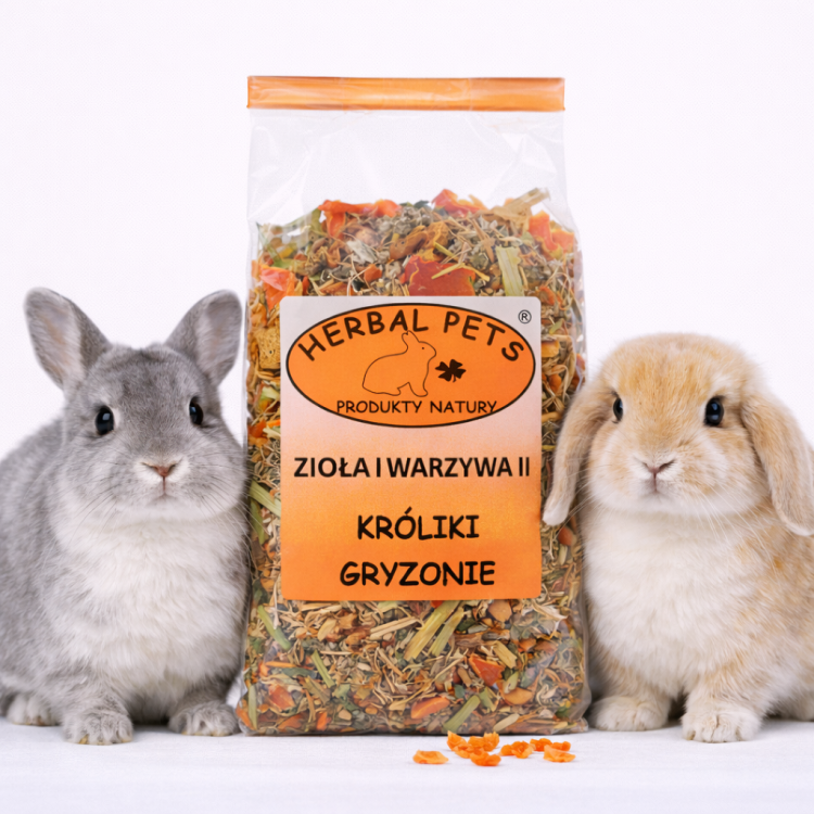 Zioła i warzywa dla królików i gryzoni – wsparcie zdrowia i trawienia 50g od ParrotPlanet.pl