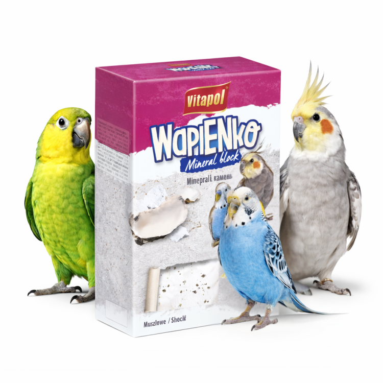 Vitapol Wapienko Kostka XL z Muszlami 190 g – Kostka Wapienna dla Papug od ParrotPlanet.pl