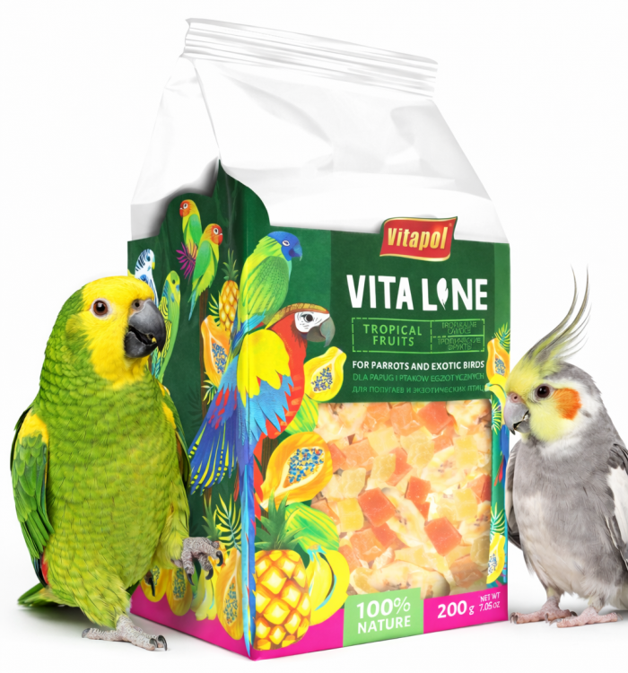 Vitapol VITALINE - Tropikalne owoce dla wszystkich papug 200g od ParrotPlanet.pl