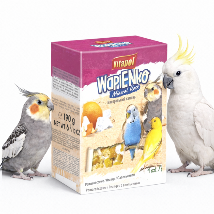 Vitapol - Wapienko Kostka XL wapienna POMARAŃCZOWA- kostka dla papug 190g od ParrotPlanet.pl
