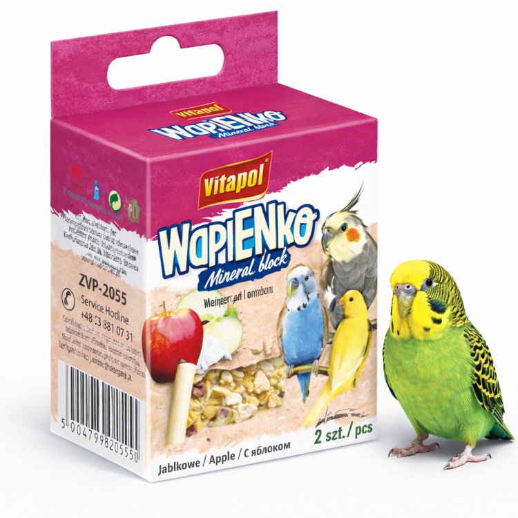 Vitapol Kostka Wapienna Jabłkowa 35 g – Suplement Wapnia dla Ptaków | Naturalna Kreda Pastewna od ParrotPlanet.pl
