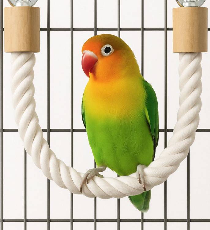 Bawełniana Żerdka S/M - Wielofunkcyjna Zabawka dla Małych i Średnich Papug  od ParrotPlanet.pl