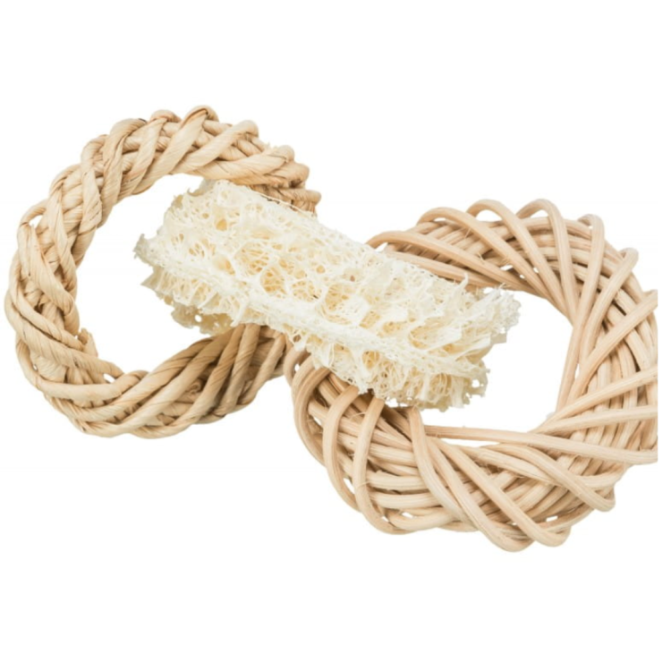 Naturalne Krążki 13 cm – Rattan, Trukwa, Liście Kukurydzy | Zabawka dla Gryzoni od ParrotPlanet.pl