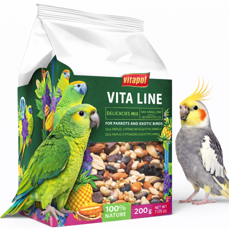 Vitapol VITALINE - Mix bakaliowy dla wszystkich papug 200g od ParrotPlanet.pl