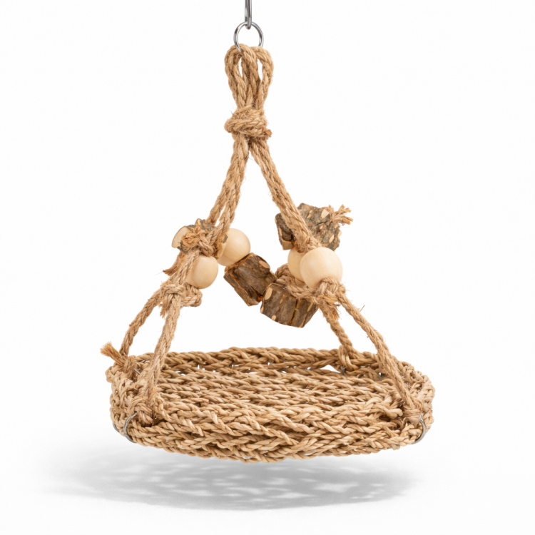 Naturalna Huśtawka z Trawy Morskiej - dla nimf i innych małych papug  od ParrotPlanet.pl