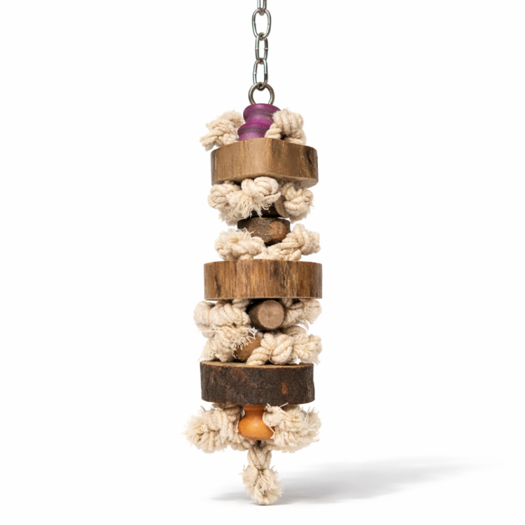 Sznurki i dyski - zabawka dla średnich i dużych papug od ParrotPlanet.pl