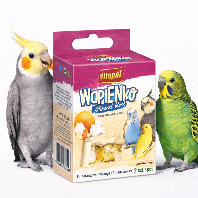 Vitapol - Wapienko Kostka wapienna pomarańczowa dla ptaków od ParrotPlanet.pl