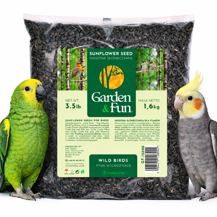 Nasiona słonecznika czarnego dla ptaków - 1,6 kg od ParrotPlanet.pl