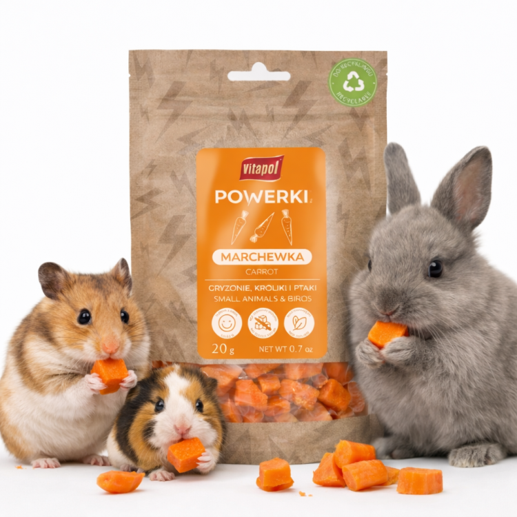 Powerki Vitapol – Marchew Liofilizowana 20 g dla Gryzoni i Królików od ParrotPlanet.pl