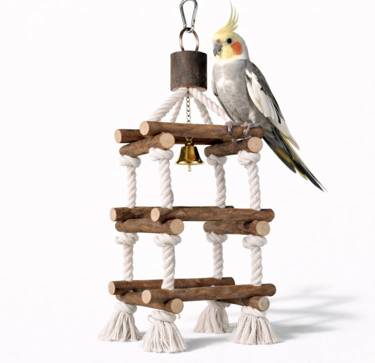 Drewniana Wieża - zabawka dla wszystkich mniejszych papug od ParrotPlanet.pl