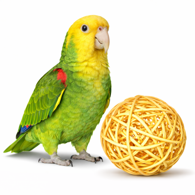 Naturalna Piłka Wiklinowa średnia -  zabawka do łapki 11cm od ParrotPlanet.pl