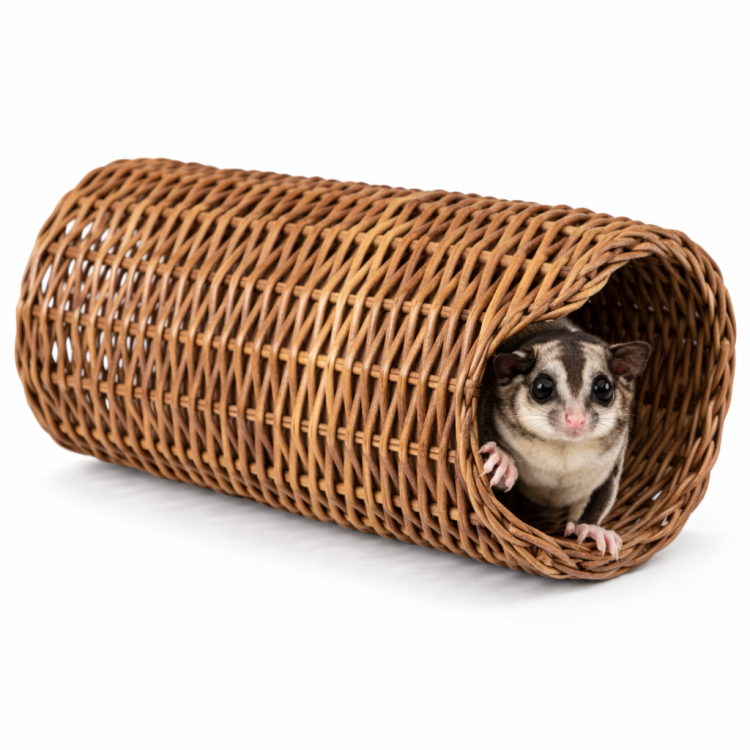 Naturalny Wiklinowy Tunelik | Zabawka Kryjówka | Namiot dla Lotopałanek  od ParrotPlanet.pl