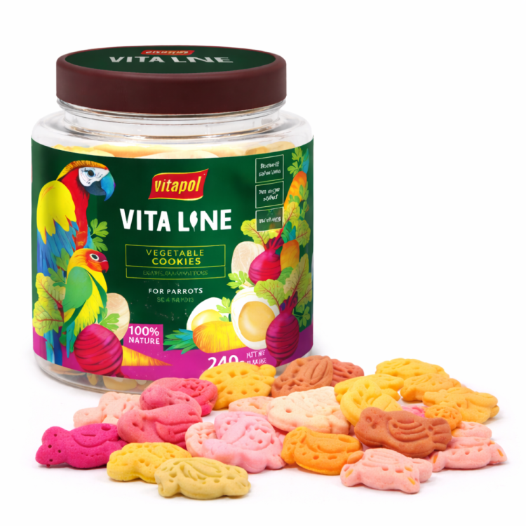 Vitapol VITALINE - Warzywne Ciasteczka do łapki dla wszystkich papug 240g od ParrotPlanet.pl