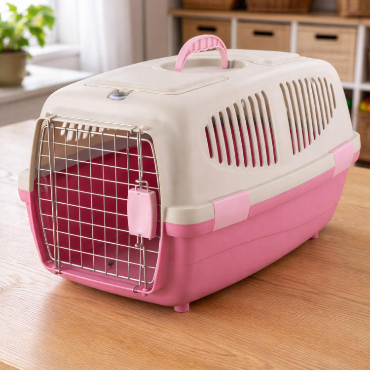 Transporterka szaro/różowa dla małych średnich i większych papug  od ParrotPlanet.pl