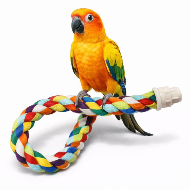 ZIG ZAG - Kolorowa Żerdka Bawełniana rozm.M - dla średnich papug  od ParrotPlanet.pl