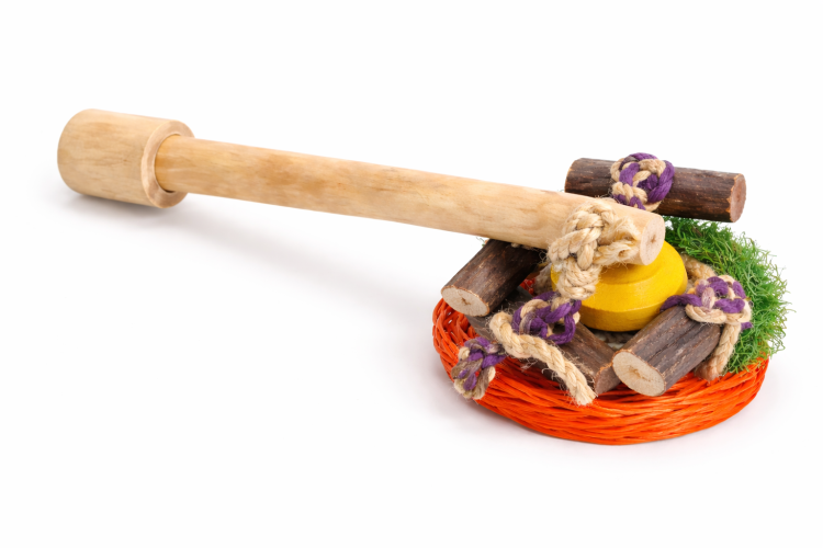 Żerdź Java z Zabawkami L - Wyjątkowy Kawałek Natury dla średnich i dużych papug od ParrotPlanet.pl