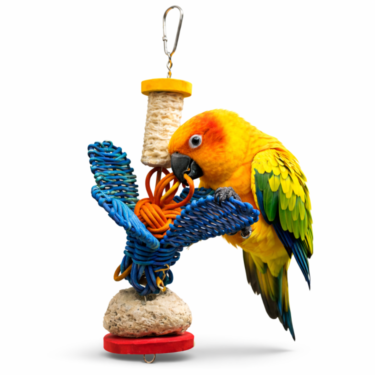 Wiklinowa Lava | zabawka z kamieniem Lava | dla wszystkich papug od ParrotPlanet.pl