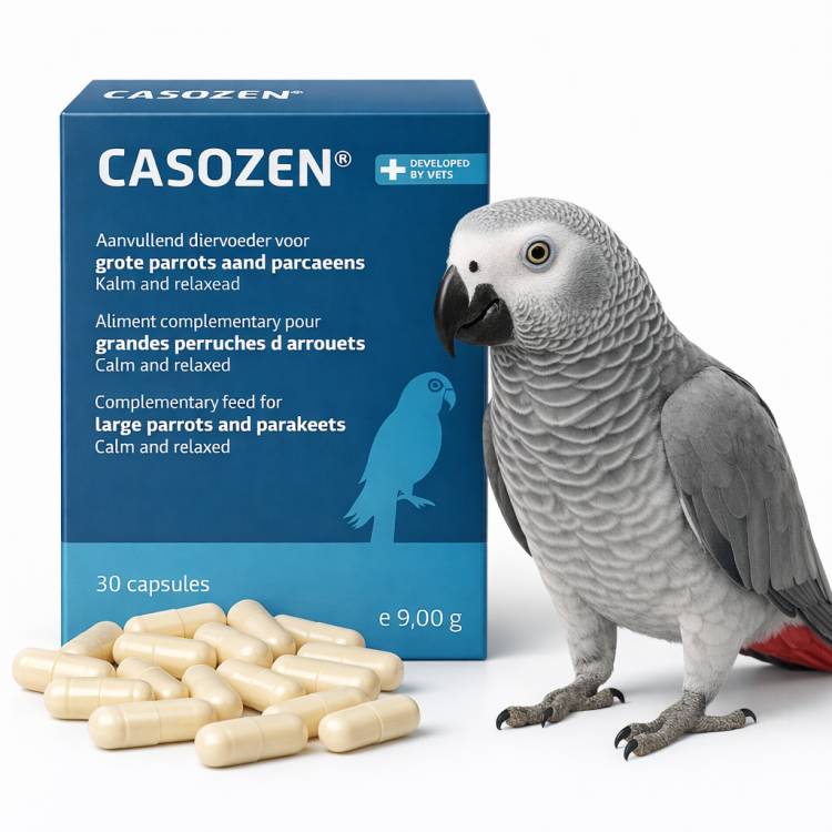 CASOZEN – Naturalny preparat przeciw stresowi i skubaniu piór dla papug – 30 kapsułek od parrotPlanet.pl