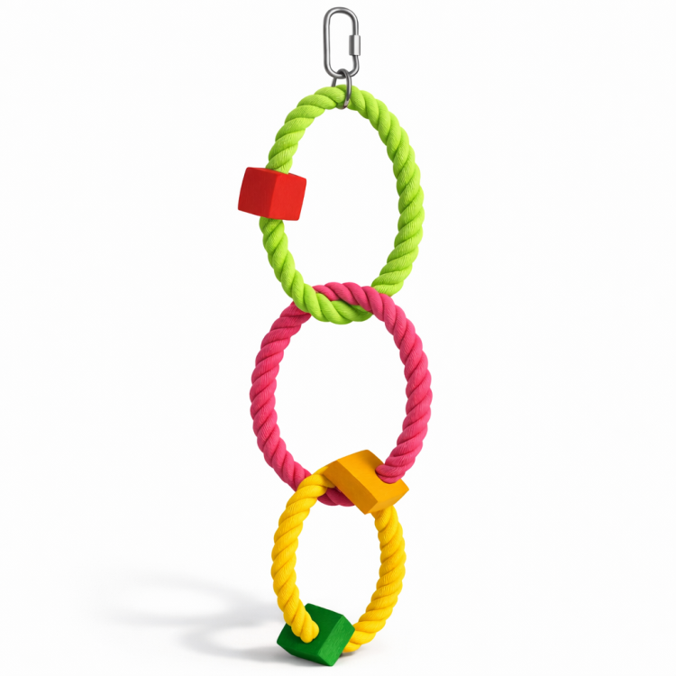 Triple Ring - Zabawka i huśtawka dla Wszystkich Papug od ParrotPlanet.pl