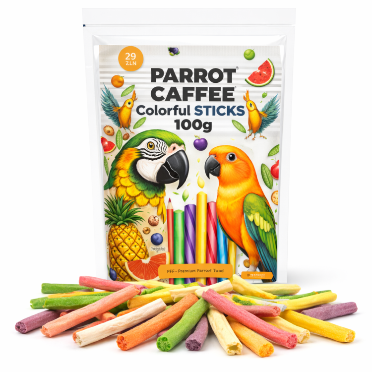 PARROT CAFFEE - Colorful STICKS - paluszki owocowe dla wszystkich papug 100g od ParrotPlanet.pl