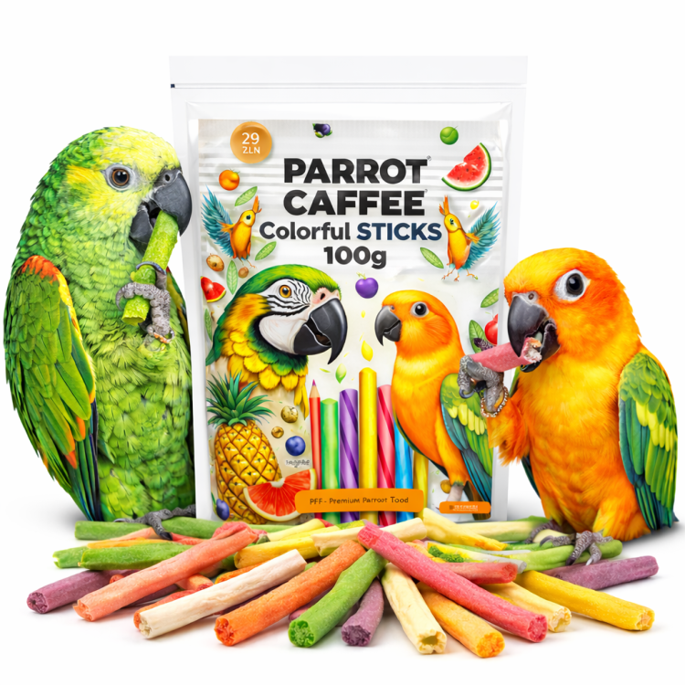 PARROT CAFFEE - Colorful STICKS - paluszki owocowe dla wszystkich papug 100g od ParrotPlanet.pl