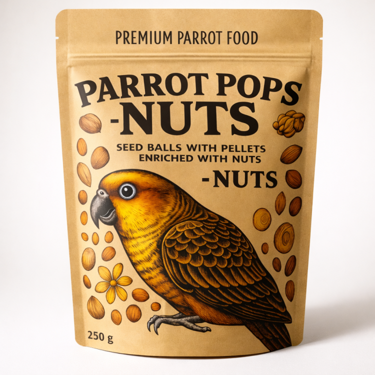 Parrot Pops Nuts Small - Pokarm: ziarno z dużą ilością orzechów w kształcie kuleczek dla średnich i małych papug 250g  od ParrotPlanet.pl