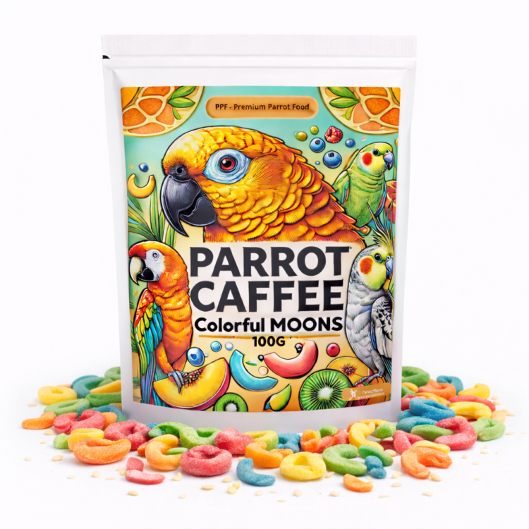 PARROT CAFFEE - Colorful MOONS - chrupki owocowe dla wszystkich papug 100g  od ParrotPlanet.pl