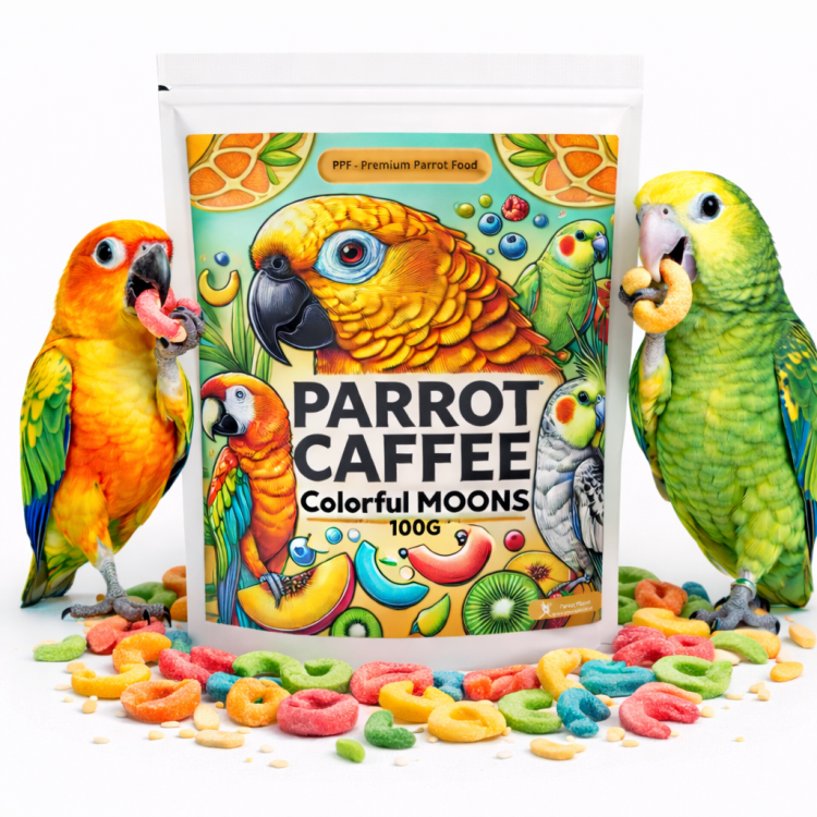 PARROT CAFFEE - Colorful MOONS - chrupki owocowe dla wszystkich papug 100g  od ParrotPlanet.pl