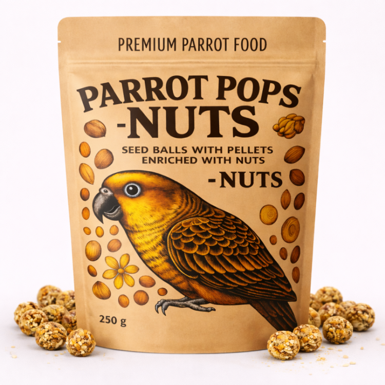 Parrot Pops Nuts Small - Pokarm: ziarno z dużą ilością orzechów w kształcie kuleczek dla średnich i małych papug 250g  od ParrotPlanet.pl