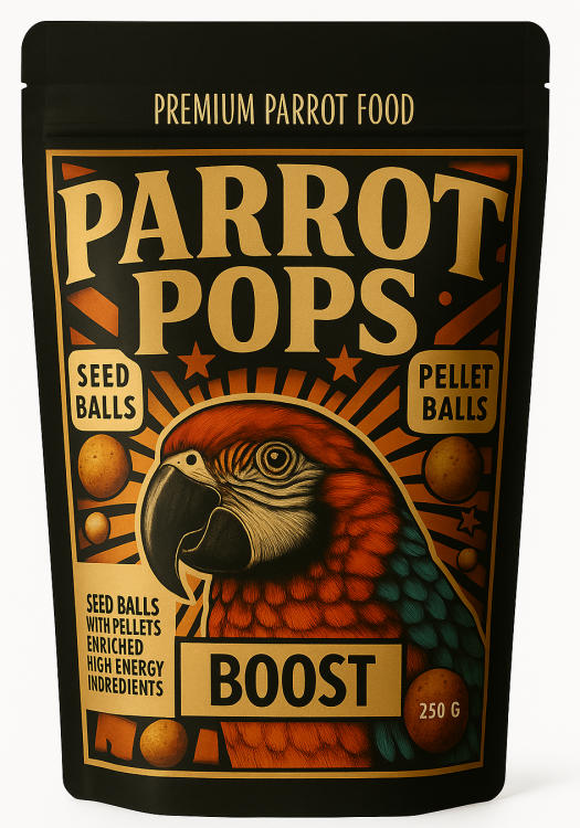 Parrot Pops Boost - Hi Energy - Big Parrot - Pokarm Energetyczny w kształcie kuleczek dla średnich i dużych papug 250g od ParrotPlanet.pl