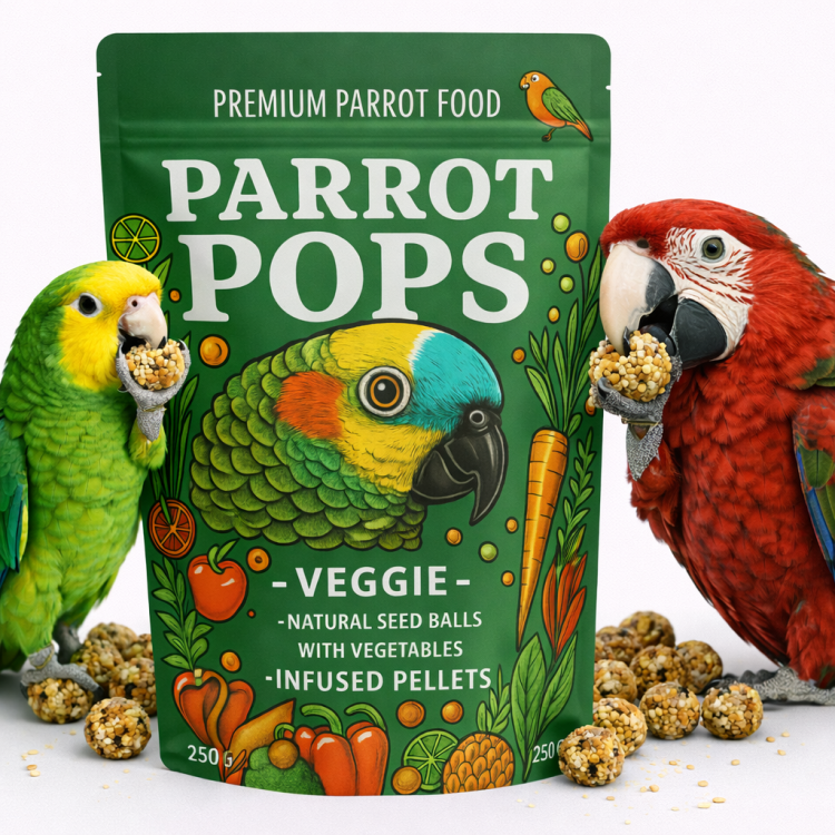 Parrot Pops VEGGIE -Big Parrot - Pokarm: ziarno z warzywami w kształcie kuleczek dla średnich i dużych papug 250g od ParrotPlanet.pl