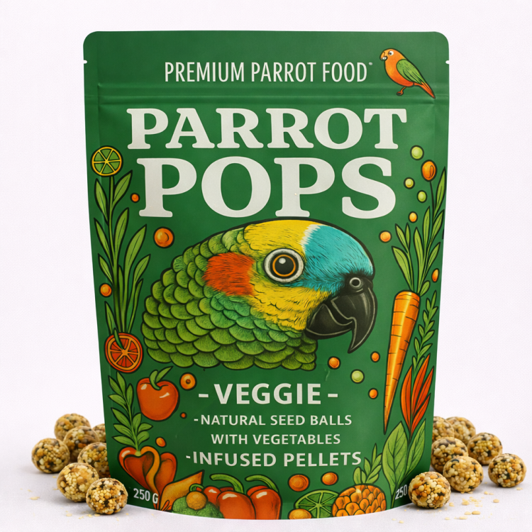 Parrot Pops VEGGIE -Big Parrot - Pokarm: ziarno z warzywami w kształcie kuleczek dla średnich i dużych papug 250g od ParrotPlanet.pl