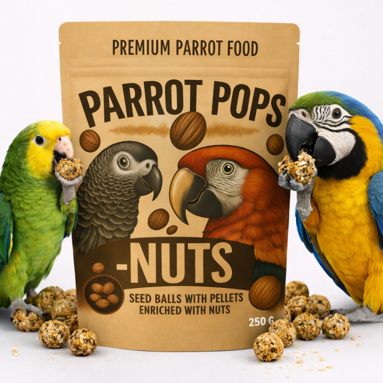 Parrot Pops B-Calm -Big Parrot - Pokarm przywracający naturalną równowagę w w kształcie kuleczek dla średnich i dużych papug 250g od ParrotPlanet.pl