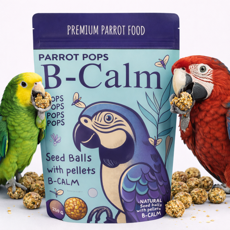Parrot Pops B-Calm -Big Parrot - Pokarm przywracający naturalną równowagę w w kształcie kuleczek dla średnich i dużych papug 250g od ParrotPlanet.pl