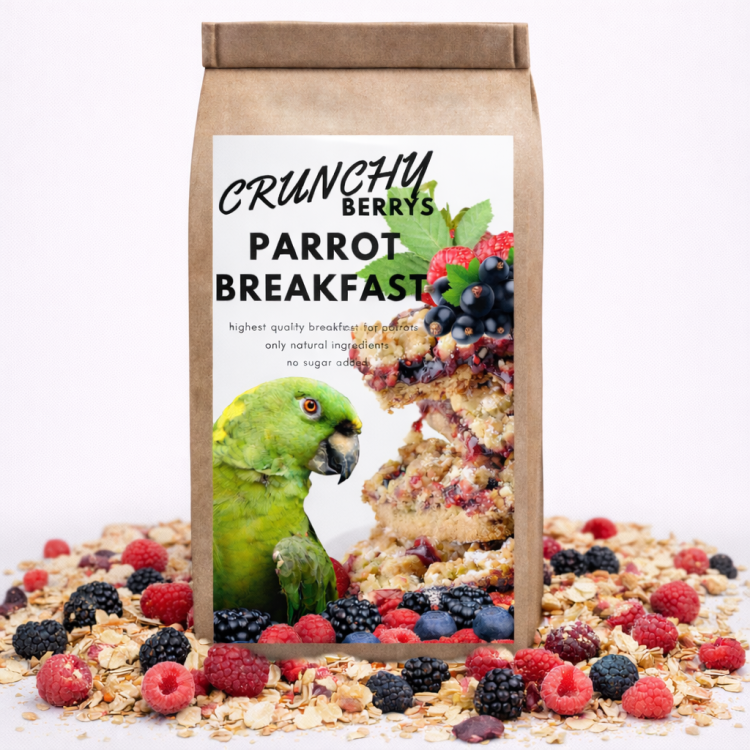 Crunchy Berry Parrot Breakfast - Papuzie danie śniadaniowe, lub obiadowe na ciepło lub zimno dla wszystkich papug 100g od ParrotPlanet.pl