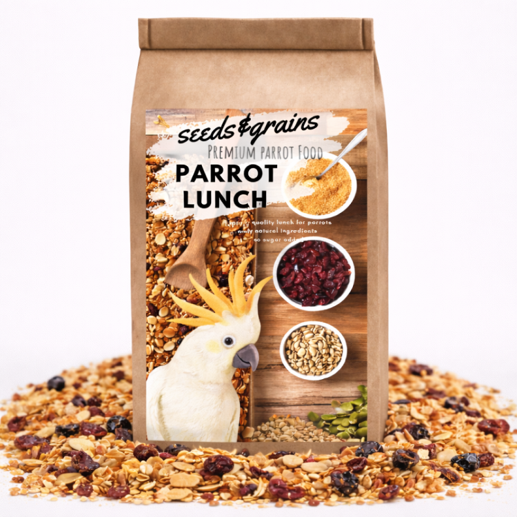 Seeds & Grains Parrot Lunch | Danie obiadowe lub śniadaniowe dla papug | Szybkie, zdrowe i pyszne | Na ciepło lub Zimno od ParrotPlanet.pl