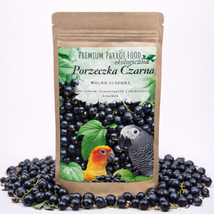 Premium Parrot Food - Ekologiczna Czarna Porzeczka - dla wszystkich papug 100g od ParrotPlanet.pl