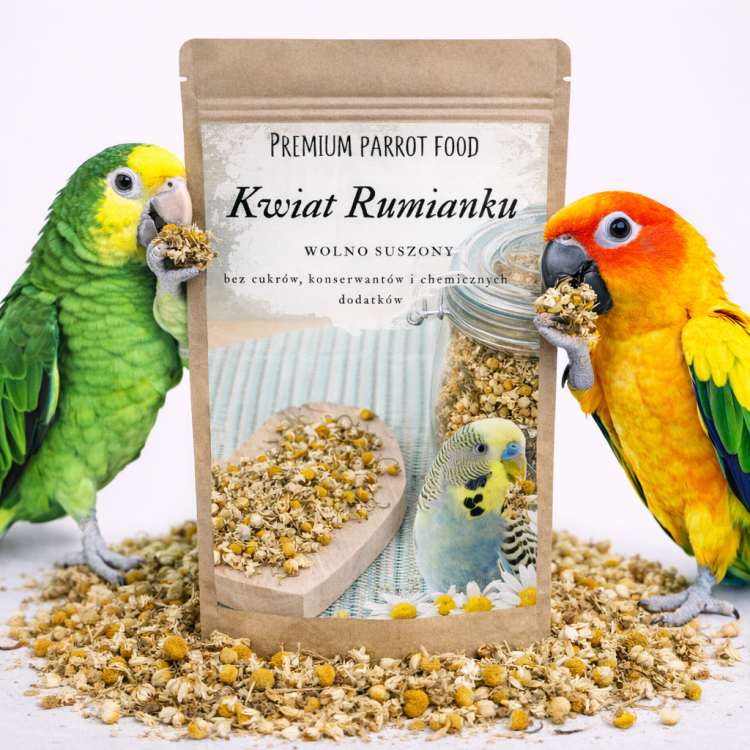 Premium Parrot Food - Kwiatki rumianku - dla wszystkich papug 25g od ParrotPlanet.pl