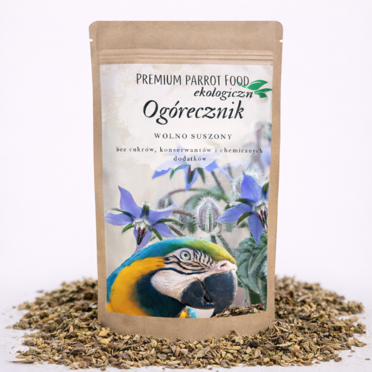 Premium Parrot Food - Ekologiczny Ogórecznik - dla wszystkich papug 50g od ParrotPlanet.pl
