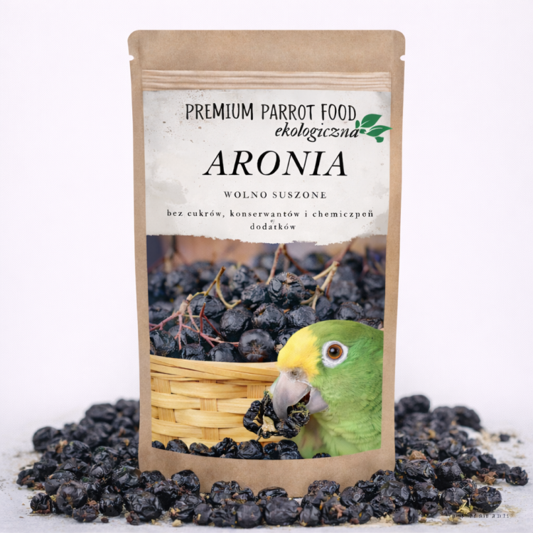 Ekologiczna, Chrupiąca Aronia | Przekąska dla wszystkich papug 100g od ParrotPlanet.pl