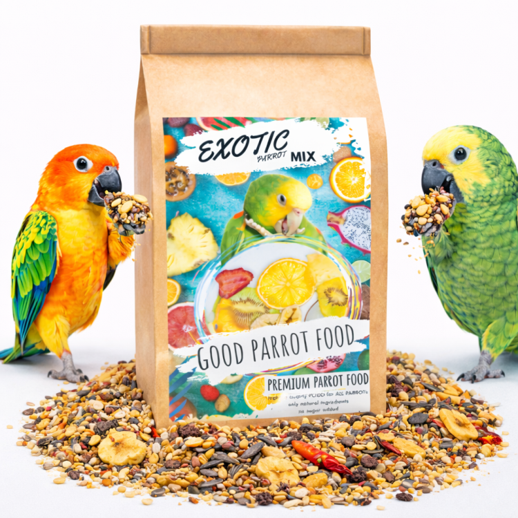 Premium Parrot Food- Exotic Parrot Mix -mieszanka owoców egzotycznych dla dużych papug 1kg od ParrotPlanet.pl