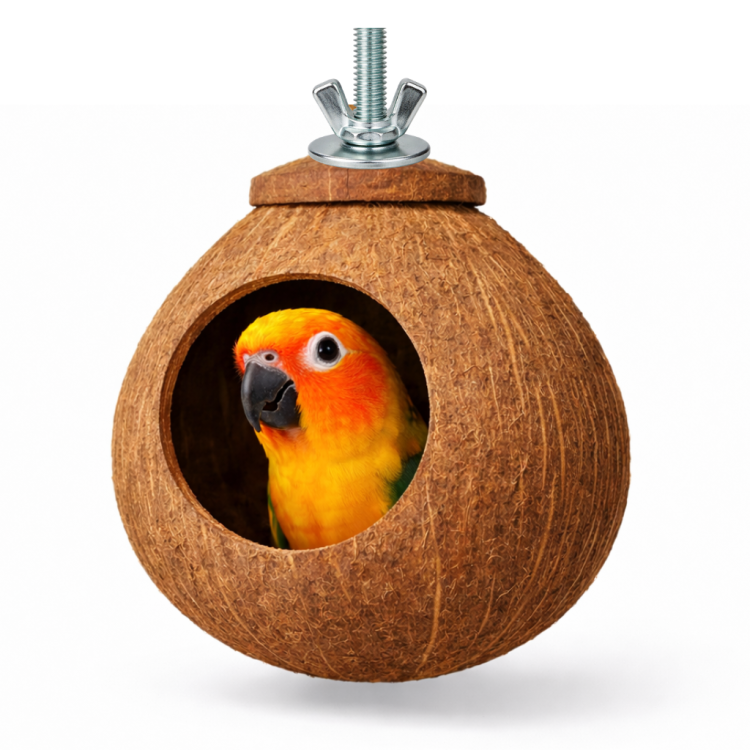 Kokosowa dziupla - dla średnich papug od ParrotPlanet.pl