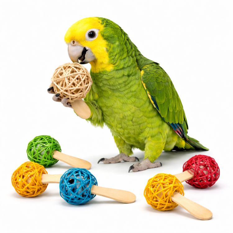 Lizaki do Łapki dla Papug | Kolorowe i Chrupiące Zabawki | 6 Sztuk w Zestawie  od ParrotPlanet.pl