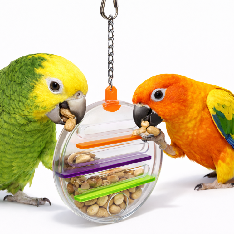 Zabawka Koło Karmnik S - Uniwersalna Zabawka do Żerowania dla Małych Papug od ParrotPlanet.pl