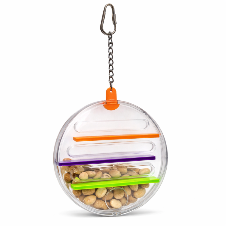 Zabawka Koło Karmnik S - Uniwersalna Zabawka do Żerowania dla Małych Papug od ParrotPlanet.pl