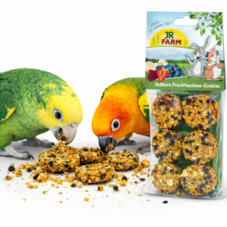 JR FARM Owocowe Ciasteczka Pełnoziarniste z marchewką, siemieniem lnianym i owocami dla papug 120 g  od ParrotPlanet.pl