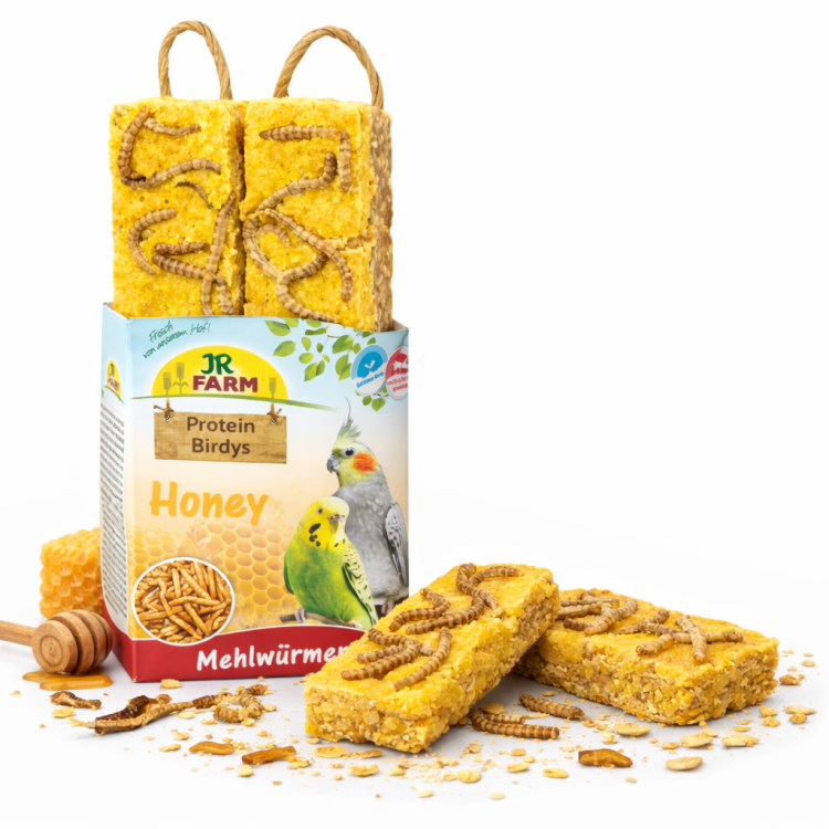 JR FARM Protein-Birdys Honey Silkworms- Pyszny biszkopt jajeczny z miodem i mącznikiem dla wszystkich papug  od ParrotPlanet.pl