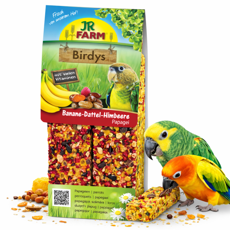 JR FARM Kolby Bananowo-Daktylowo-Malinowe do chrupania dla wszystkich papug 260g  od ParrotPlanet.pl