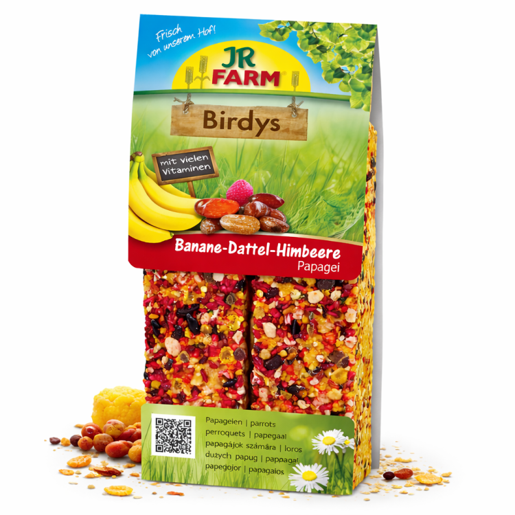 JR FARM Kolby Bananowo-Daktylowo-Malinowe do chrupania dla wszystkich papug 260g  od ParrotPlanet.pl